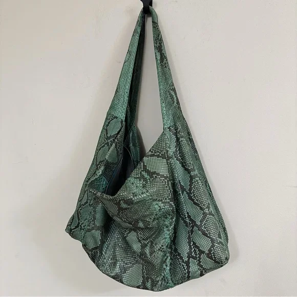 Pellessimo Paris Exotic Green Python Snakeskin Shoulder Hobo Bag - Picture 3 of 5